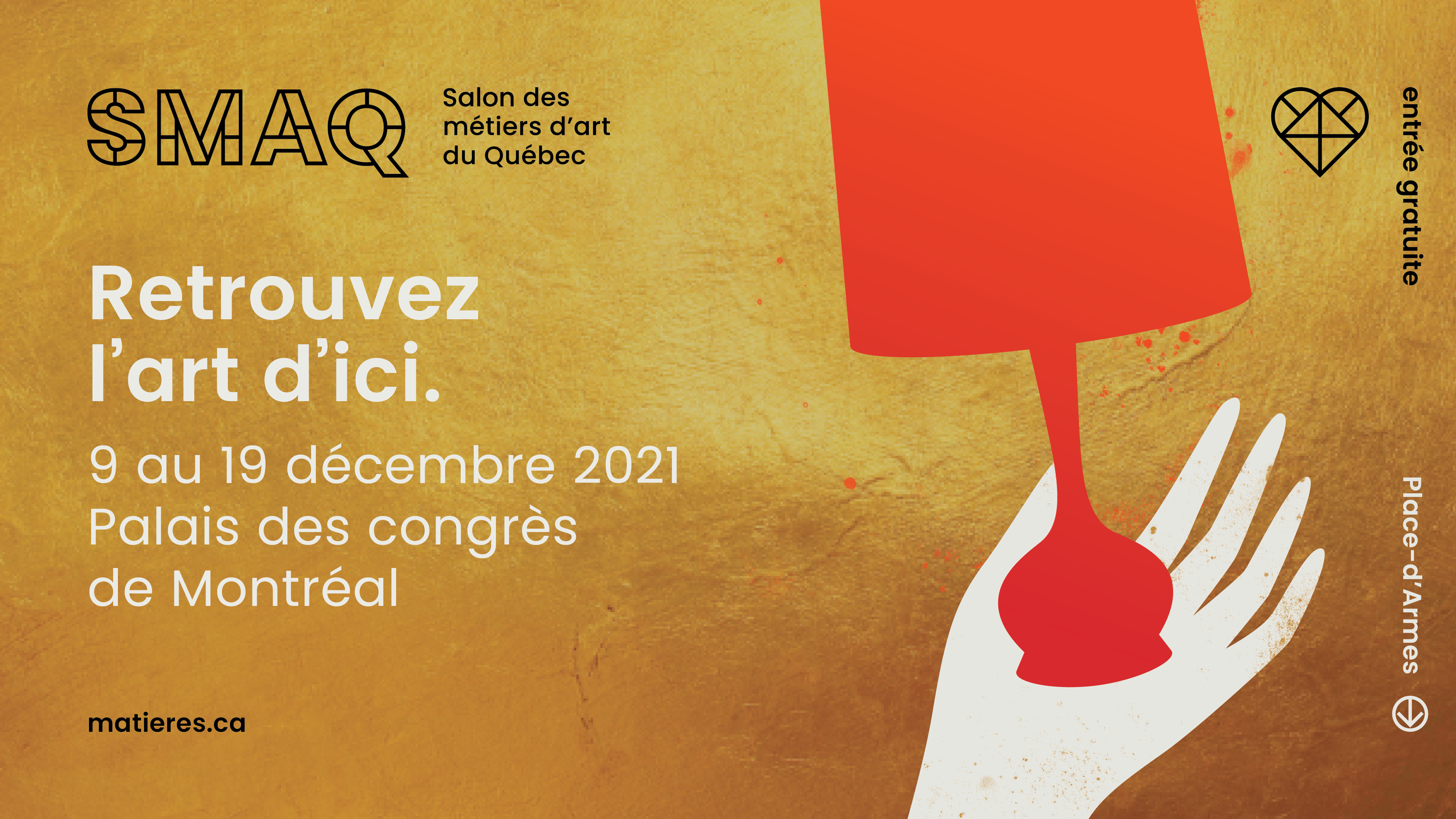 Retrouvez l’art d’ici du 9 au 19 décembre 2021 avec l'incontournable SALON DES MÉTIERS D'ART DU QUÉBEC (SMAQ) ! Juste à temps pour les achats du temps des fêtes. 